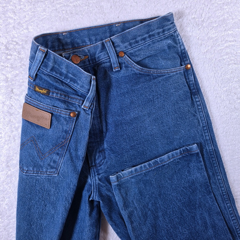 Wrangler 13MWZ Cowboy Cut Mens 36/36 Blue Cotton High Rise Straight Leg Jeans